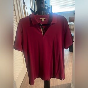 NWOT Burberry Eddie Pique Polo in Rasberry / XL Regular Fit